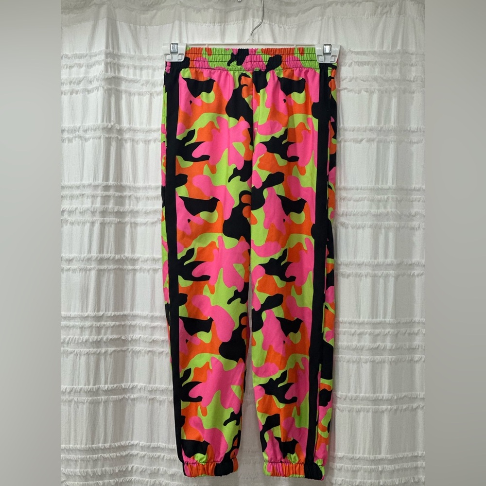 Weissman Bright Neon Camo Dance Hip Hop Pants Size 7/8 IC Pink Orange Yellow